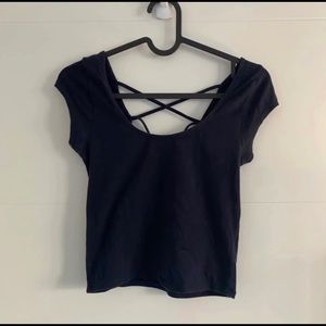 Navy Crop Top